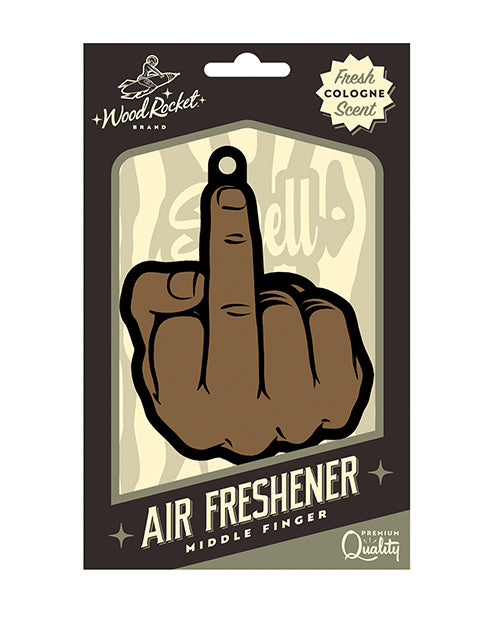 Wood Rocket Middle Finger Brown Air Freshener - Cologne by Wood Rocket