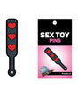 Wood Rocket Sex Toy Hearts Paddle Pin - Black/Red by Wood Rocket