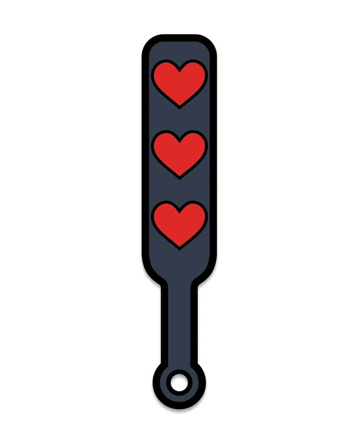 Wood Rocket Sex Toy Hearts Paddle Pin - Black/Red by Wood Rocket