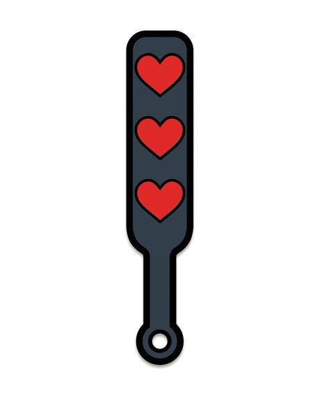 Wood Rocket Sex Toy Hearts Paddle Pin - Black/Red by Wood Rocket