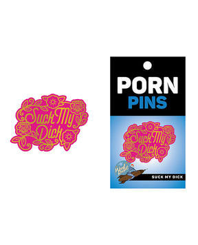 Wood Rocket Porn Suck My Dick Pin - Pink/Gold by Wood Rocket