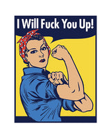 Wood Rocket I Will Fuck You Up! Pin - Multi Color by Wood Rocket