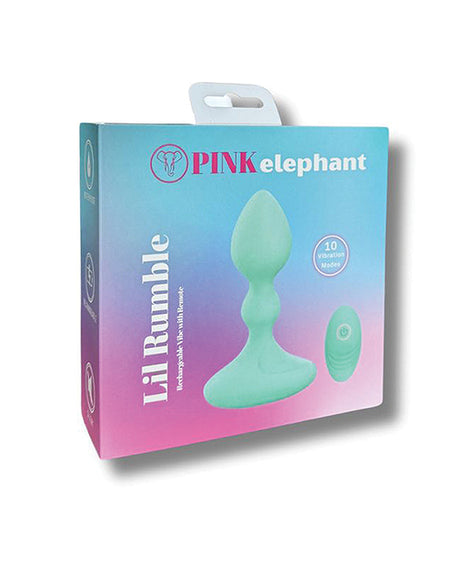 Pinkelephant Lil Rumble Rechargeable Anal Vibe with Remote — Aqua