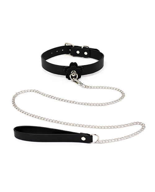 Heat Tease Flower Collar - Black/Pink by Pinkelephant