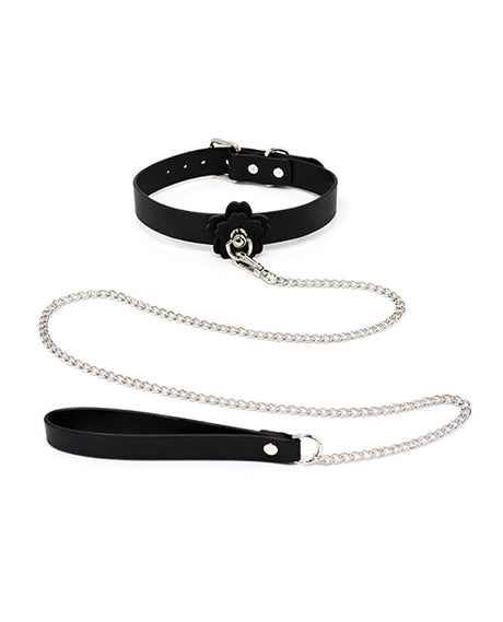 Heat Tease Flower Collar - Black/Pink by Pinkelephant