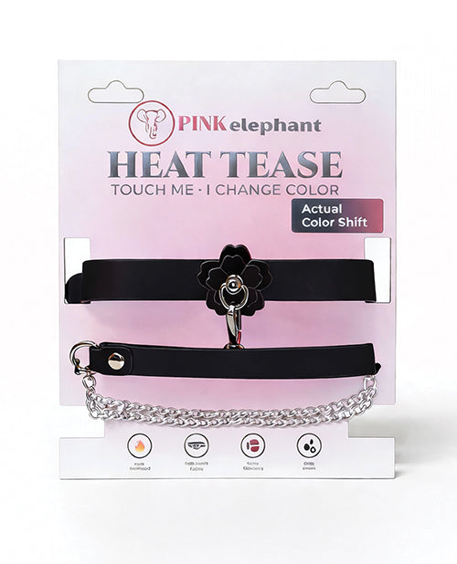 Heat Tease Flower Collar - Black/Pink by Pinkelephant