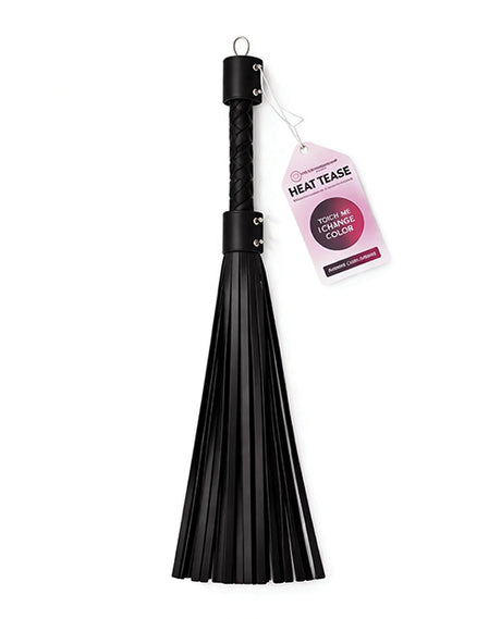 Pinkelephant Heat Tease Flogger — Heat-Reactive PU, 22-inch Black/Pink
