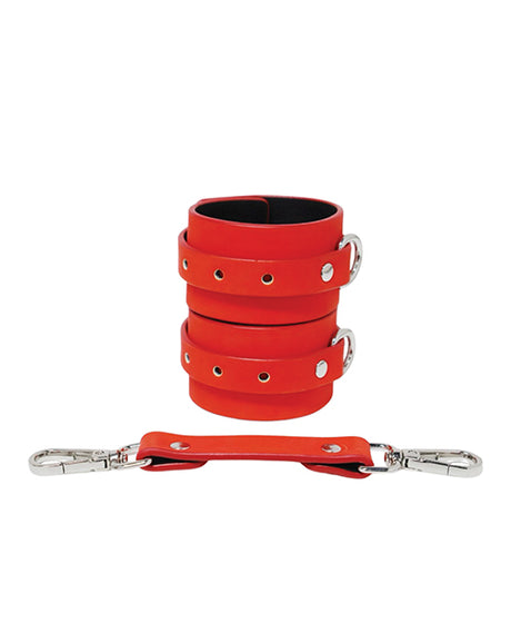 Pinkelephant Heat Tease Bondage Cuffs — Heat-Reactive PU, 8.5 in Fit (Red/Yellow)