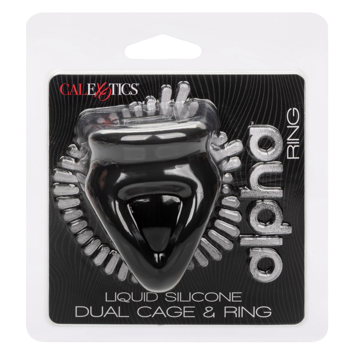 Alpha Liquid Silicone Dual Cage and Ring - Black Ring - Black