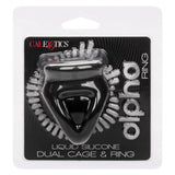 Alpha Liquid Silicone Dual Cage and Ring - Black Ring - Black