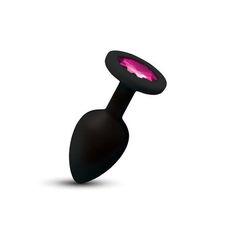 Viben Gemma Small Black Silicone Anal Plug with Pink Gem - VB-CC9167
