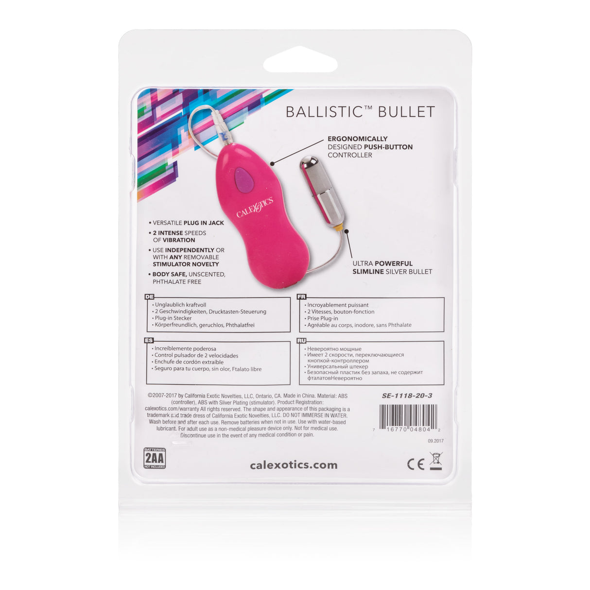 CalExotics Ballistic Slimline Vibrating Bullet for Anal Play - SE1118203