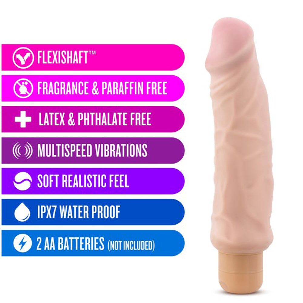 X5 Plus - Hard on Vibrating 9 Inch Dildo - Natural by Blush