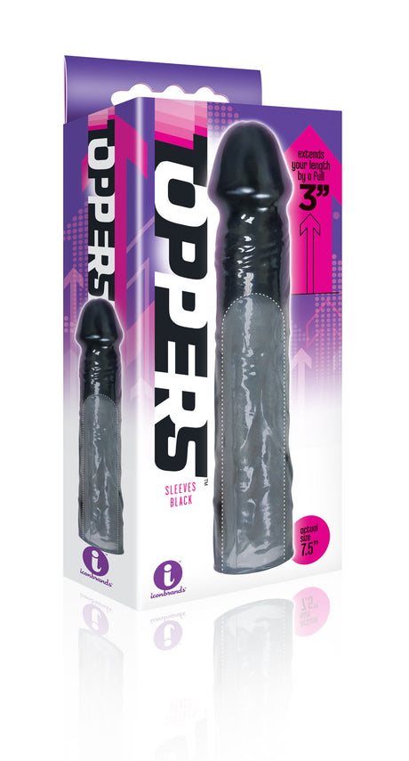 Icon Brands Toppers Extender Sleeve — Black, Adds 3 Inches - ICB2630-2