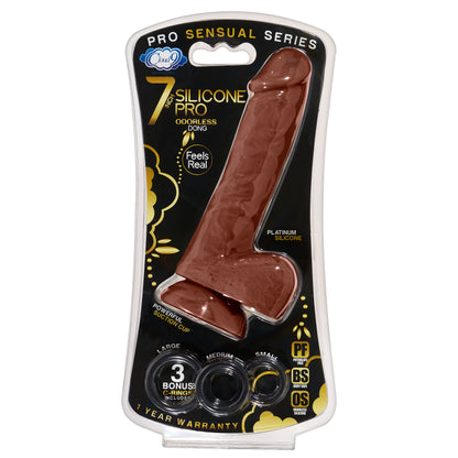 7 Inch Silicone Pro Odorless Dong - Brown by Cloud 9 Novelties