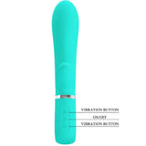 Thomas Super Soft Silicone Rabbit Vibrator - Turquoise
