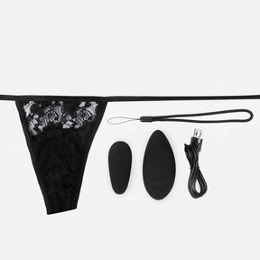 Screaming O Premium Remote Panty Set — Lace Side-Tie, Black - AEP-BLE