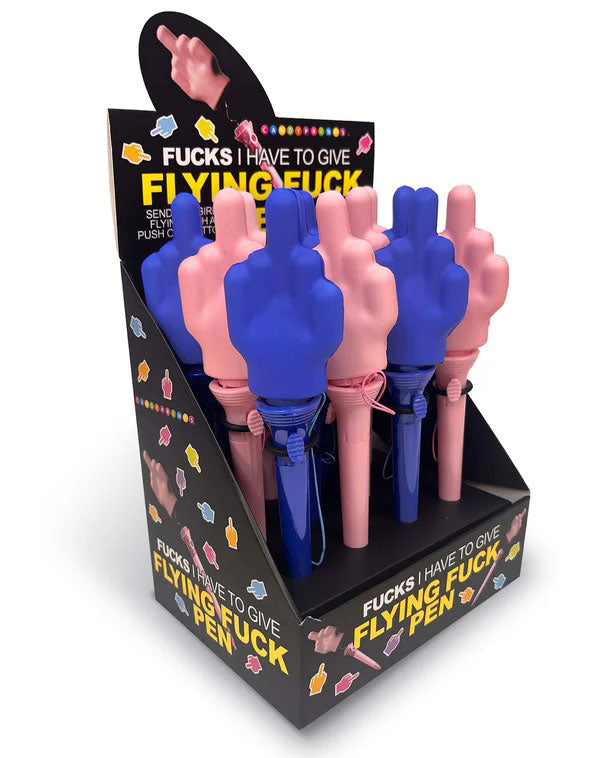 Little Genie Flying Middle-Finger Pen Display, 12 Count - LG-CP1239