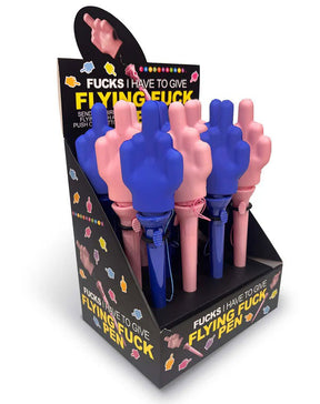 Little Genie Flying Middle-Finger Pen Display, 12 Count - LG-CP1239