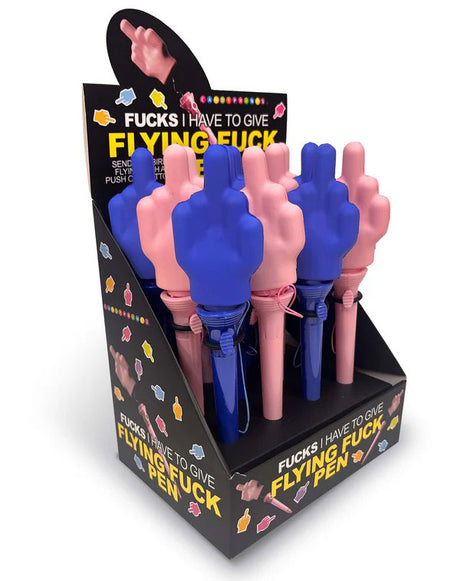 Little Genie Flying Middle-Finger Pen Display, 12 Count - LG-CP1239