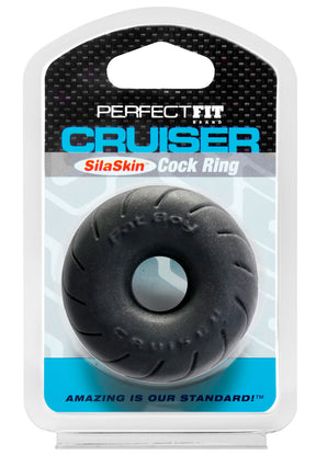 Perfect Fit Silaskin Cruiser Cock Ring - Black - PF-CR15B