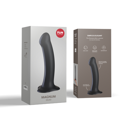 Fun Factory MAGNUM Dildo — Firm-Yet-Flexible Silicone with Suction Base - FN405BK