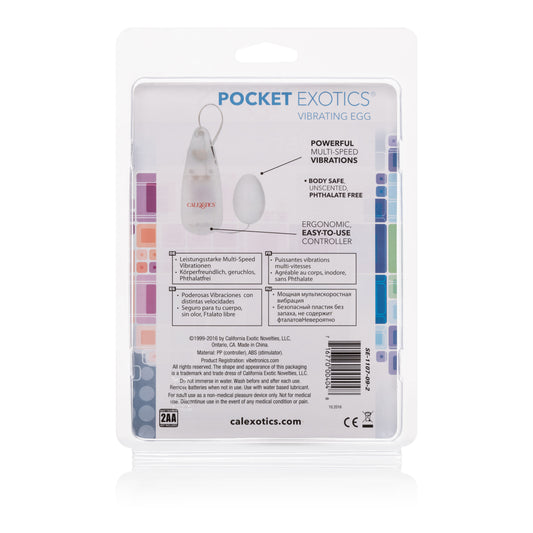 CalExotics Pocket Exotics Vibrating Ivory Egg — Compact Vibrator - SE1107092