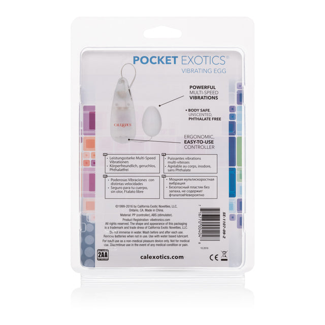 CalExotics Pocket Exotics Vibrating Ivory Egg — Compact Vibrator - SE1107092