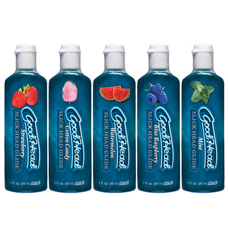 Doc Johnson GoodHead Slick Head Glide Flavored Lubes — 5 Pack (1 fl oz) - DJ1360-14-BX