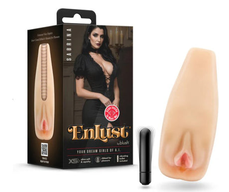 Blush Enlust Sabrina Male Masturbator with Vibrating Bullet — Beige, 7 in - BL-72723