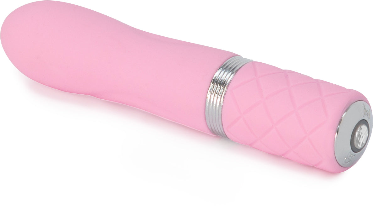 BMS Factory Pillow Talk Flirty Mini Massager with Swarovski Crystal, Pink - BMS2661-6