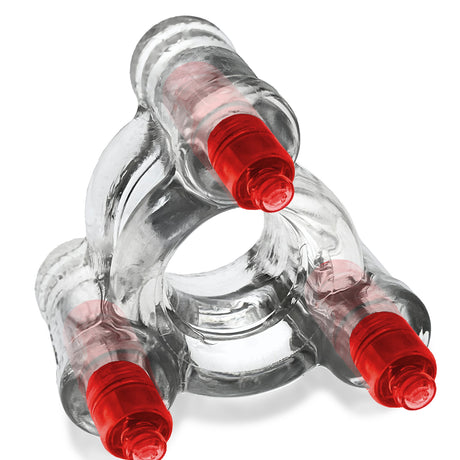 Oxballs Buzz Squeeze Triple-Vibe Ball Stretcher — Clear - OX-3056-CLR