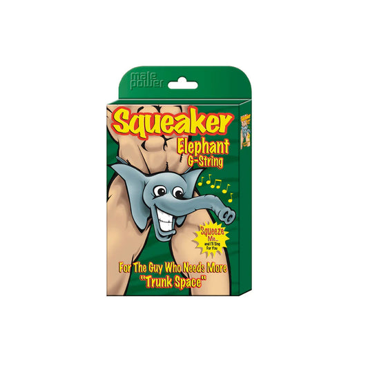 Male Power Squeaker Elephant G-String — One Size, Black - MP-PAK708BK1