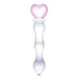 Electric Novelties 8 Inch Sweetheart Glass Dildo, Pink/Clear - GLAS-161