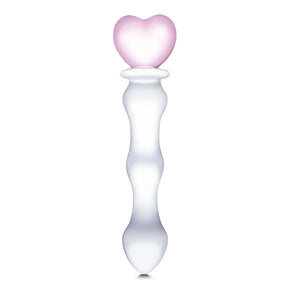 Electric Novelties 8 Inch Sweetheart Glass Dildo, Pink/Clear - GLAS-161