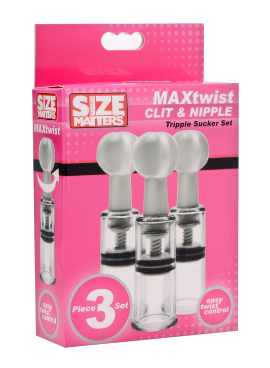 XR Brands Max Twist Triple Sucker Set for Clit & Nipples - SM-AC914
