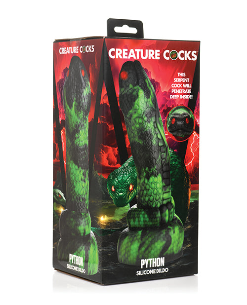 Creature Cocks Python Silicone Dildo - Black/Green by Creature Cocks