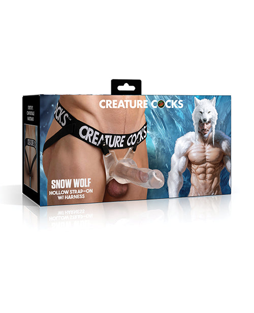 Creature Cocks Snow Wolf Hollow Strap-On w/Harness by Creature Cocks