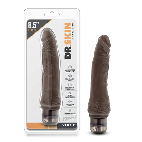 Blush Dr. Skin Vibe 7 — 8.5-inch Chocolate Realistic Vibrator - BL-15326