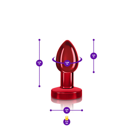 Vibrating Red Metal Remote Plug - Small