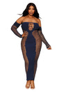 Dreamgirl Bodystocking Gown — Queen Size, Denim - DG-0486XDENQ