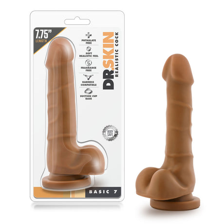 Blush Dr. Skin Realistic Dildo, Mocha 7.75 in - BL-58117