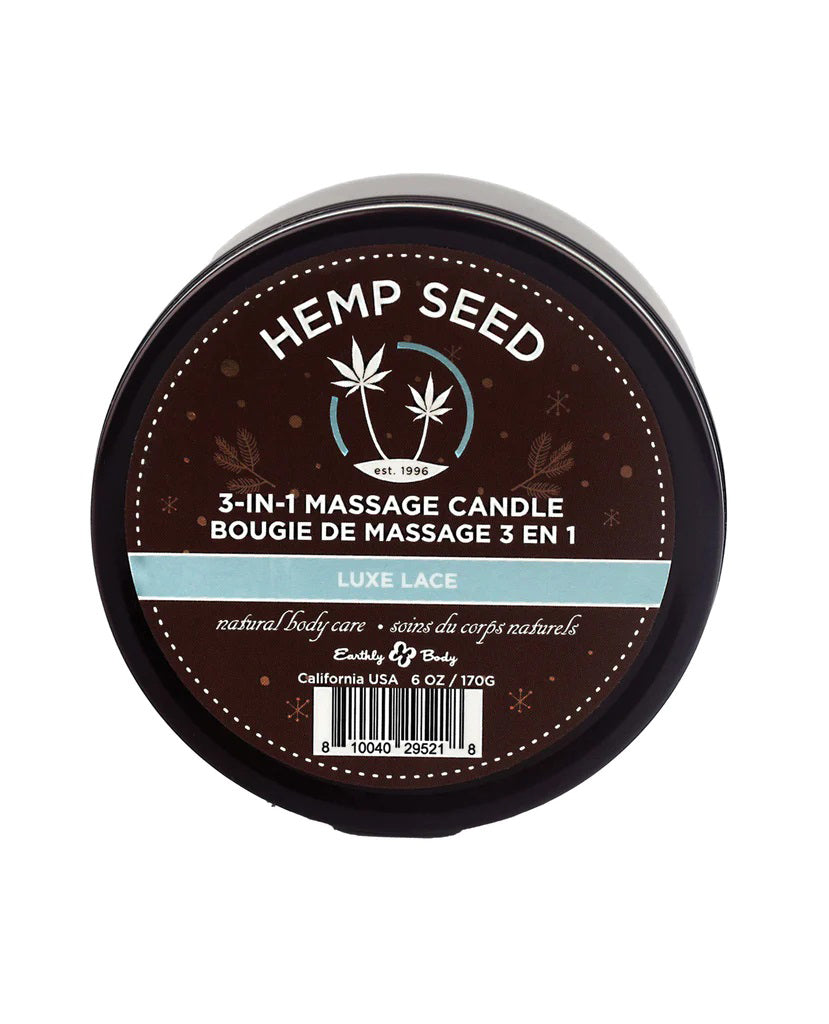Earthly Body 3-in-1 Massage Candle, Luxe Lace — 6 oz - EB-HSCH022B