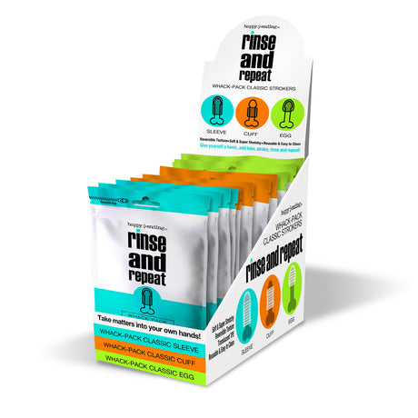 Global Novelties Happy Ending Rinse & Repeat Whack Pack — 12-Piece Assorted Strokers - GN-3010014