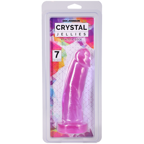 Doc Johnson Crystal Jellies Realistic Dildo — 6.75 in, Purple - DJ0288-44-CD