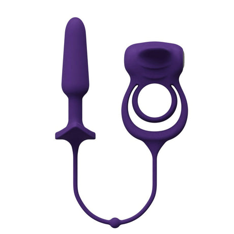 VeDO Humper Rechargeable Dual C-Ring with Anal Plug — Purple - VI-P2813