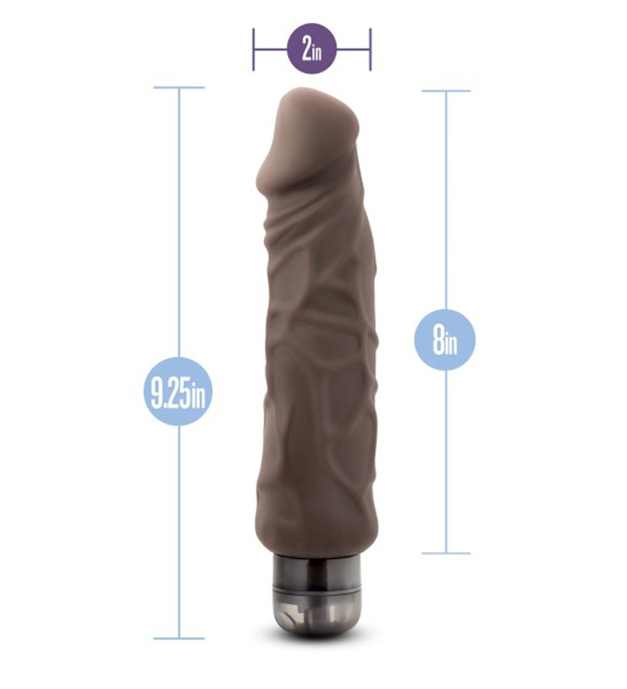 X5 Plus - Hard on Vibrating 9 Inch Dildo - Brown by Blush
