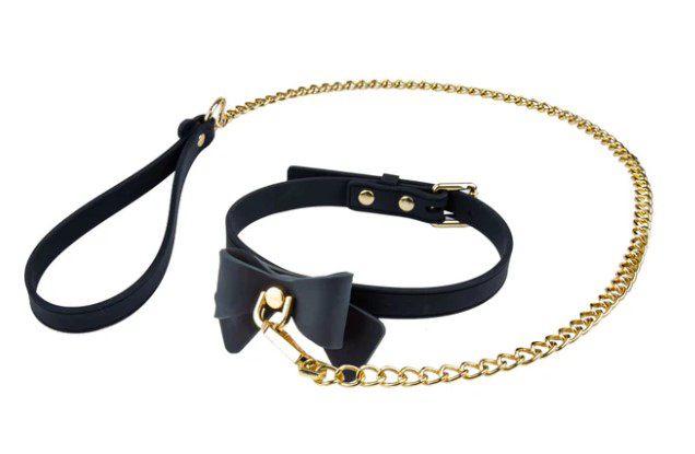 Temptasia Ardor - Collar and Leash​ - Black With Bow