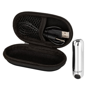 CalExotics Rechargeable Hideaway Bullet — Silver, 3-Inch Travel Vibrator - SE0062402