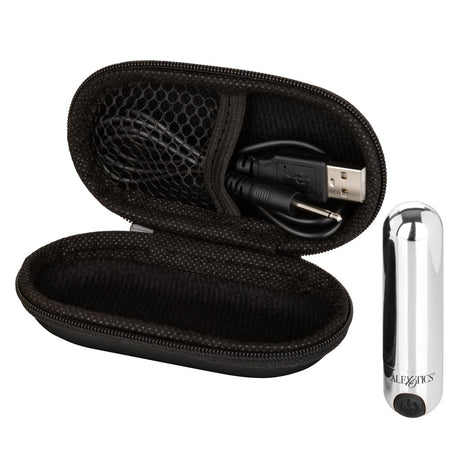CalExotics Rechargeable Hideaway Bullet — Silver, 3-Inch Travel Vibrator - SE0062402